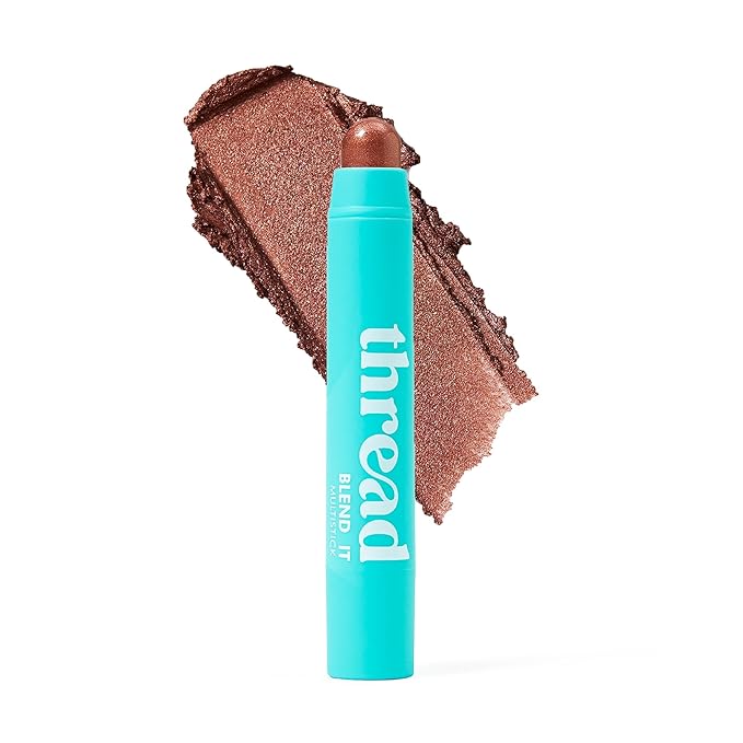 Thread Beauty Blend It Multi-Stick, Creamy, Buildable Color and Highlighter for Eyes, Cheeks, and Face, Soft - Brown Shimmer-VivaGrace Women