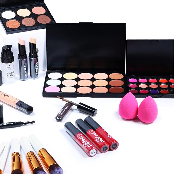 Multi-purpose Makeup Kit All-in-One Makeup Gift Set Colours Mix Eyeshadow Concealer Lip Gloss Pressed Powder and Powder Blusher Cosmetic Makeup Palette Set Kit #091-VivaGrace Women