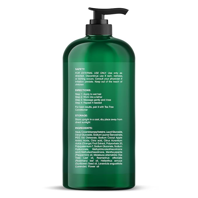 Botanic Hearth Tea Tree Shampoo, Vitamin C, Peppermint, Lavender And Rosemary Oil, Fights Dandruff And Dry Scalp, 16 Fl Oz-VivaGrace Women