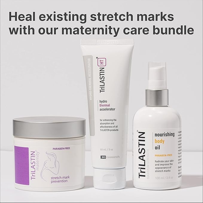 TriLASTIN Maternity Stretch Mark Cream for Pregnancy - 4 Oz (3-Pack) - Hypoallergenic & Paraben-Free Silicone Scar Cream & Shea Butter - Pregnancy Must Haves-VivaGrace Women
