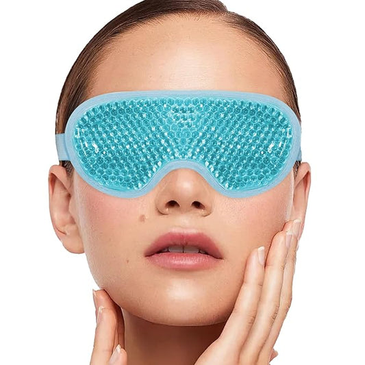 Cold Face Eye Mask Ice Pack for Dark Circles,Eye SPA,Pressure,Cooling Face Masks for Women Sleeping,Skin Care Gel Beads Hot Cold Use Ice Facial Mask-VivaGrace Women