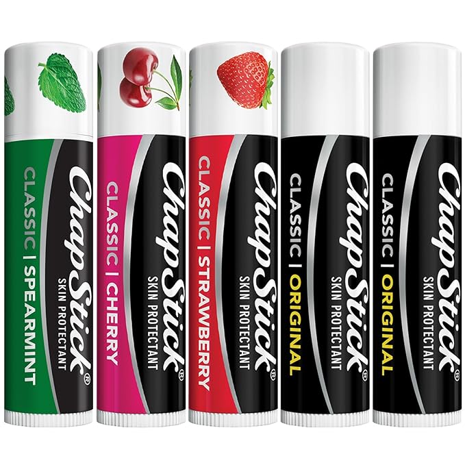 ChapStick Lip Care Bundle – Classic Collection 3-Pack with Spearmint, Cherry & Strawberry ChapStick + Classic Original Lip Balm, 0.15 Oz Ea (5 Piece Set)-VivaGrace Women