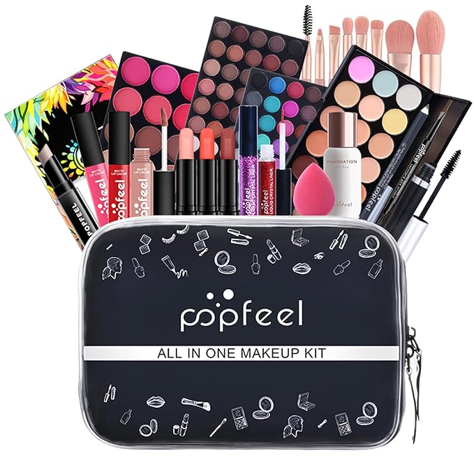 Multi-purpose Makeup Kit All-in-One Makeup Gift Set Colours Mix Eyeshadow Concealer Lip Gloss Pressed Powder and Powder Blusher Cosmetic Makeup Palette Set Kit #097-VivaGrace Women