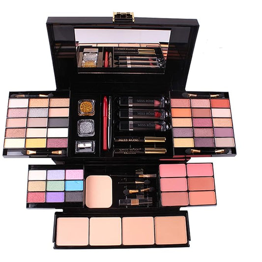 54 Colors All in one Makeup Gift Set Holiday Birthday Beauty Cosmetic Essential Starter Bundle Include 39 Eyeshadow Palette, 6 Blush, 6 Sponge Stick, 4 Compact Powder, 3 Lipstick, Eyeliner-VivaGrace Women