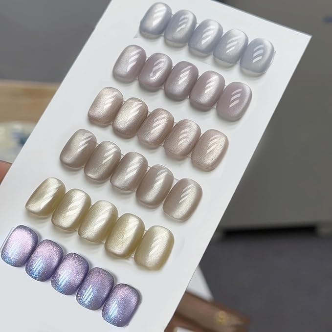 Born Pretty Magnetic Gel Nail Polish Set,Cat Magnetic Eye Gel Jelly Glass Crystal Magnetic Gel Polish Nail Art Manicure Kit 6PCS-VivaGrace Women