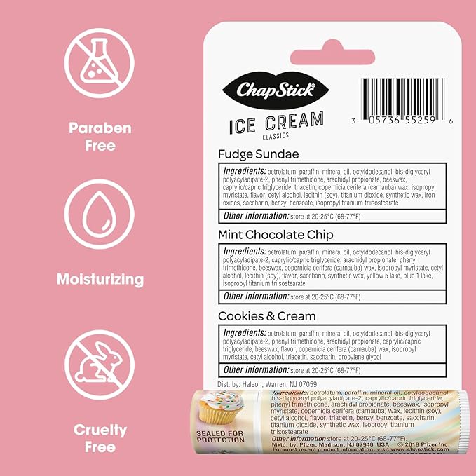 ChapStick Lip Care Bundle – Ice Cream Classics + Cake Batter Lip Balm, 0.15 Ea (5 Piece Set)-VivaGrace Women