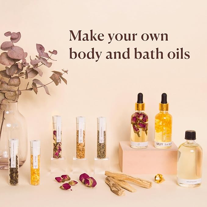 DIY Body Oil Set for Hair, Body & Bath | Includes Almond Oil, Cedar Wood, Orange Peel, Lavender | Gift Idea for Women | Anniversary & Birthday Gift for Her-VivaGrace Women
