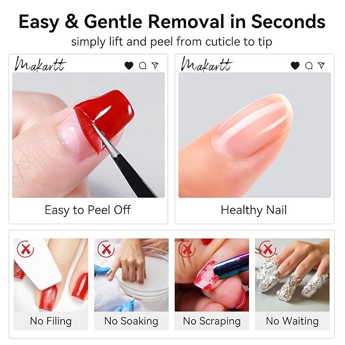 Makartt Peel Off Gel Base Coat: 15ML UV Peelable Base for Gel Nail Polish, Press-On, Nail Tips – Easy Removal, No Soak-Off, UV LED Lamp Required, for Beginners Thin Nails-VivaGrace Women