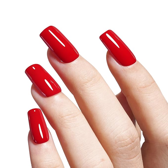 AILLSA Red Polish Set White Glitter Burgundy Red Nail Polish with Base and Top Coat, Christmas Red Sliver Sparkle Polish Soak Off U V Starter Kit for Art Salon DIY