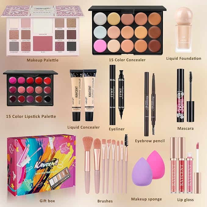 Makeup Kit Makeup Set for Women Teens full Kit Makeup Kits for Teenagers Makeup Gift Sets for Teen Girls Women Christmas Girls Gifts Eyeshadow-VivaGrace Women
