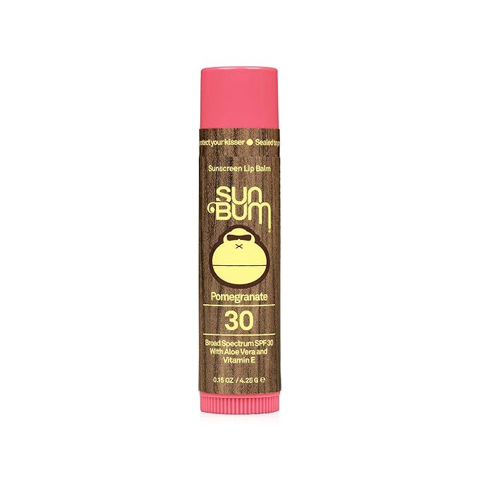 Sun Bum SPF 30 Sunscreen Lip Balm | Vegan and Cruelty Free Broad Spectrum UVA/UVB Lip Care with Aloe and Vitamin E for Moisturized Lips | Pomegranate Flavor |.15 oz-VivaGrace Women