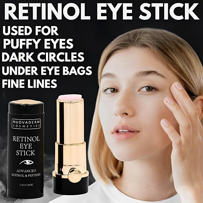 Advanced Retinol Eye Stick Balm - Hydrating Under Eye Stick Brightening Eye Cream with Peptides for Fine Lines, Wrinkles, Dark Circles & Puffiness - Unscented Anti Aging Eye Cream for Women & Men-VivaGrace Women