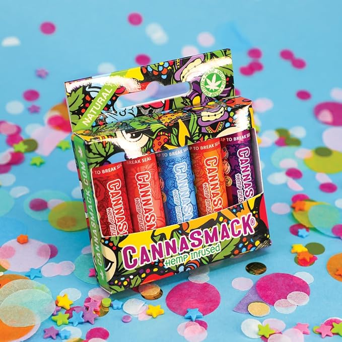 CannaSmack Natural Hemp Lip Balm - Sooth, Protect, & Moisturize Your Lips. 5 Flavors - Mango, Tropical, Peach, Berry, & Cherry - Beeswax, Hemp Seed Oil, Coconut Oil, & Vitamin E - Cruelty Free-VivaGrace Women