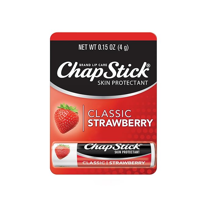 ChapStick Classic Strawberry Lip Balm Tube, Lip Care and Lip Moisturizer - 0.15 Oz-VivaGrace Women