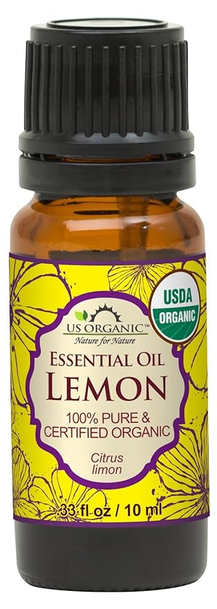 US Organic 100% Pure Lemon Essential Oil - USDA Certified Organic, Cold Pressed - W/Euro droppers (More Size Variations Available) (10 ml)-VivaGrace Women