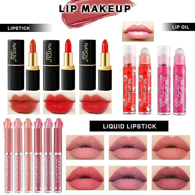 Makeup Set Makeup Set for Women Girls Teens Full Kit, Makeup Present Set for Beginners and Professionals Include Eyeshadow Palettes, Foundation, CC Cream, Liquid Lipsticks Set-VivaGrace Women