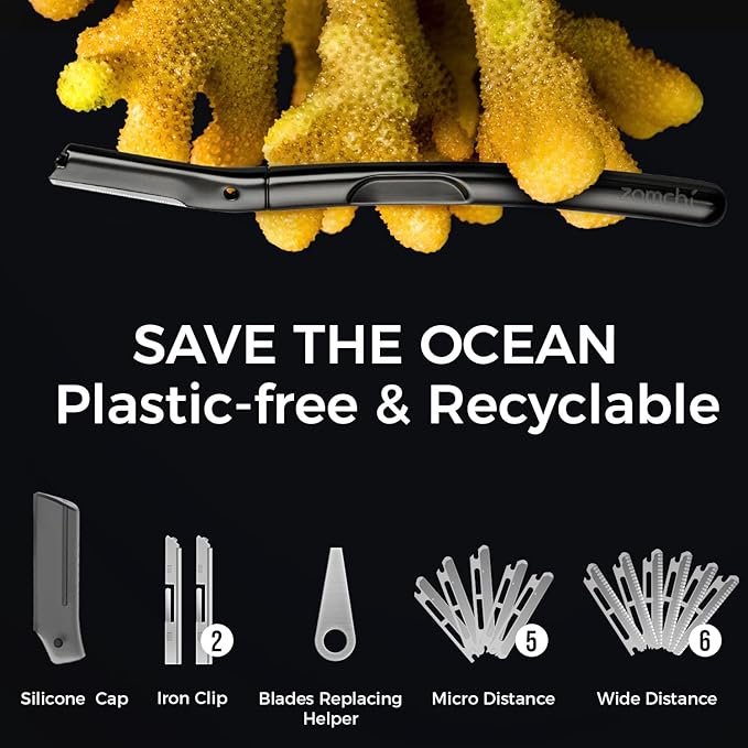 ZOMCHI Dermaplaning Tool for Face with 11 Refill Blades, Dermaplane Razor for Women and Men, Face Razor with Precision Silicone Cover, Eyebrow Razor, Facial Razor, Reusable Metal Handle - Matte Black-VivaGrace Women