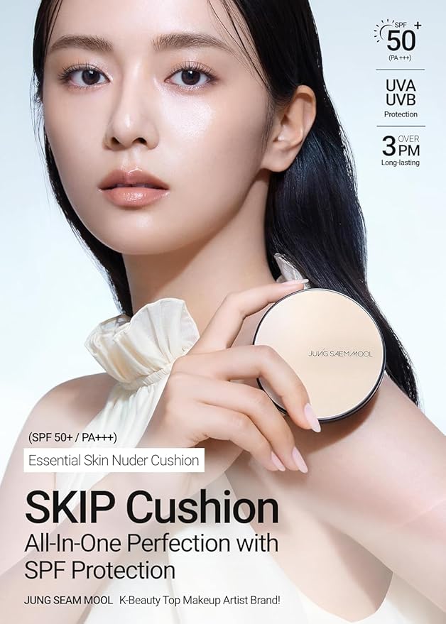 [JUNGSAEMMOOL OFFICIAL] Essential Skin Nuder Cushion (06 Pink Light) | Refill Not Included | Natural Finish | SPF50 Broad Spectrum | Makeup Artist Brand | Cream Foundation-VivaGrace Women