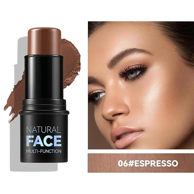 3pcs Face Contour Stick Makeup Set, Highlighter Stick Blush Stick Cream Contour Kit with Brush, Contouring Stick for Fair Skin, Concealer Makeup Stick Gift for Beginner Women Teen Girls-VivaGrace Women