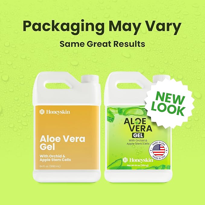 Organic Aloe Vera Gel - 100% Pure for Skin, Sunburn Relief & Face Moisturizer - Extracted from Aloe Vera Plant with Manuka Honey, Orchid & Apple Stem Cells - Everyday Use - 64 fl oz-VivaGrace Women