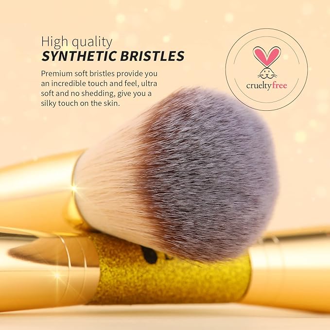 DUcare Foundation Powder Brush Double Ended Blush Makeup Brushes, Duo Bronzer Blush ideal for cream or powder-VivaGrace Women
