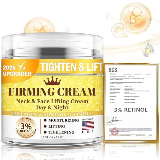 3% Retinol Cream Face Moisturizer, Anti Aging Neck Firming Cream with Collagen, Day & Night Face Cream with Hyaluronic Acid, Lifting & Tightening Wrinkle for Women & Men (1.51 Fl Oz (Pack of 1))-VivaGrace Women