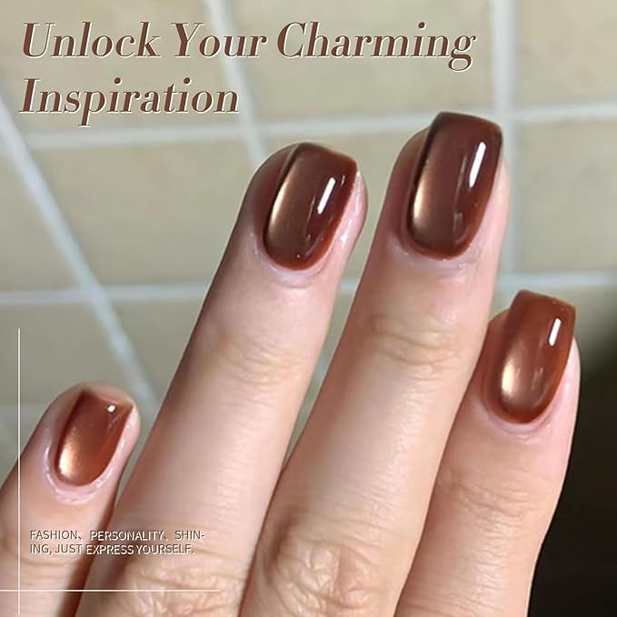 Born Pretty Cat Magnetic Eye Gel Nail Polish, Fall Winter Retro Cat Magnetic Gel, Pink Brown Blue Gray Green Magnetic Soak Off Nail Art Salon Manicure Home Gift 7ML 6PCS-VivaGrace Women