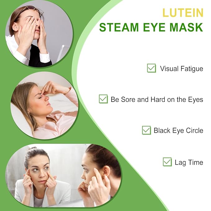 10PCS Steam Eye Mask, Relieve Eye Fatigue, Can be Used for Eye Relaxation, Jet Lag or Insomnia, Disposable Heated Steam Eye Mask, Rich in Nutrients Heated to Promote Absorption (Fragrance-Free)-VivaGrace Women