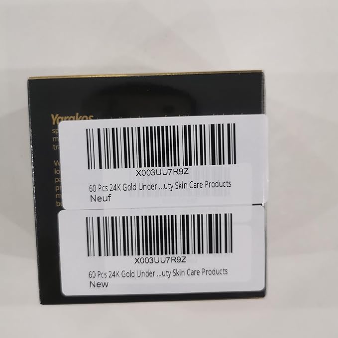 60 Pcs 24K Gold Under Eye Patches, 30 Pairs Undereye Mask for Dark Circles Puffy Eyes Treatment, Collagen Gel Pads Hydrating for Puffiness Wrinkle Eye Bags, Women Men Beauty Skin Care Products-VivaGrace Women