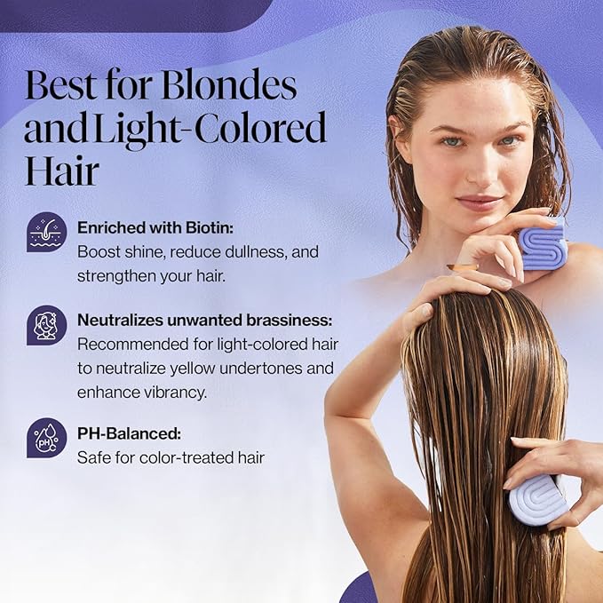 Kitsch Toning Purple Shampoo & Conditioner Bar Set For Blondes & Color Treated Hair - With Biotin for Strengthening & Neutralizing Brassy Tones - Vegan, Silicone & Sulfate Free - Made in USA-VivaGrace Women