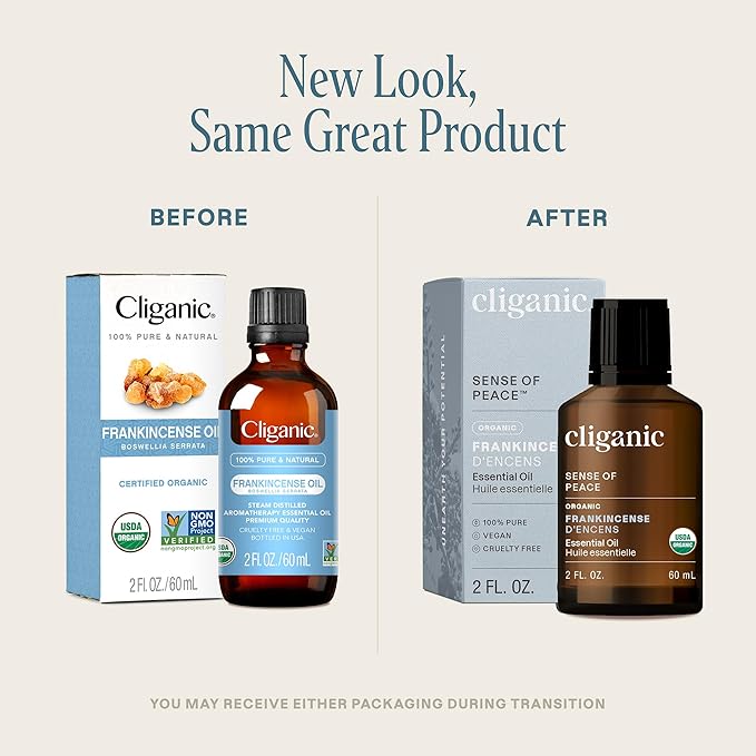 Cliganic Organic Frankincense Essential Oil - 100% Pure Natural for Aromatherapy Diffuser | Non-GMO Verified (Packaging May Vary)-VivaGrace Women