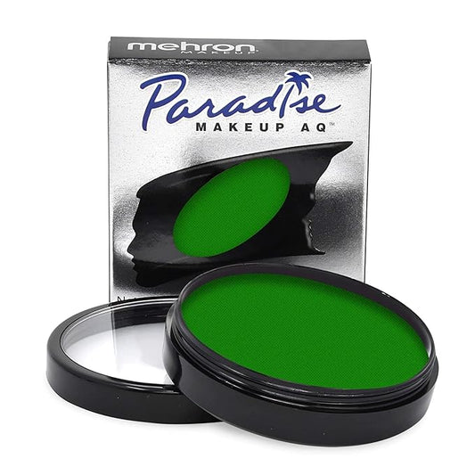 Mehron Makeup Paradise Makeup AQ Pro Size | Stage & Screen Performance, Face & Body Painting, Beauty, Cosplay, and Halloween | Water Activated Face Paint, Body Paint 1.4 oz (40 g) - Amazon Green-VivaGrace Women
