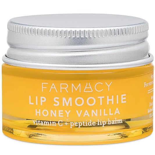 Farmacy Peptide Lip Balm - Lip Smoothie Hydrating Lip Balm with Vitamin C to Visibly Plump + Smooth Lip Lines - Nourishing Lip Treatment with a High-Gloss Finish - Honey Vanilla (10g)-VivaGrace Women