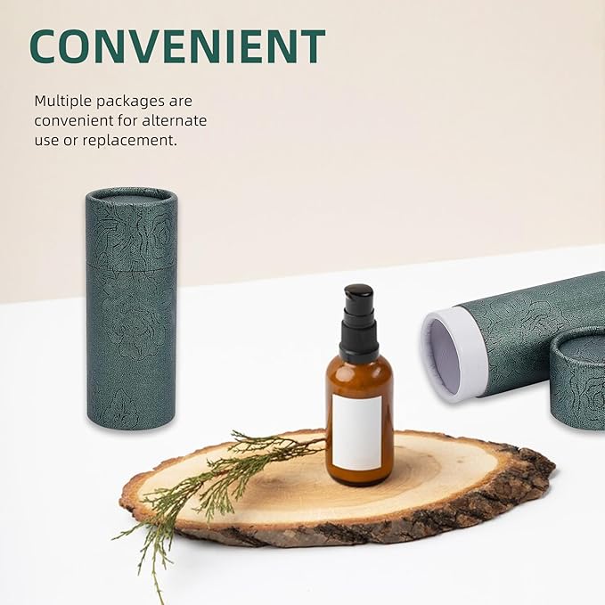 NICENEEDED 10 Pcs Empty Kraft Paper Jar, 30ml Cardboard Boxes, Essential Oil Bottle Packaging Box Round Paper Cardboard Case Gift Tube Container for Pencils Tea Caddy Coffee Cosmetic Crafts-VivaGrace Women