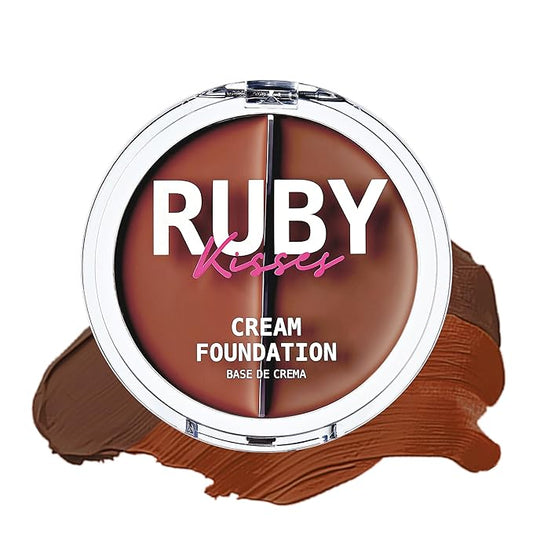 Ruby Kisses 3D Face Creator Cream Foundation & Concealer, 12 Hours Long Lasting, Medium to Full Coverage, Non-Greasy, Ideal for Makeup & Contour Palette (Level 13)-VivaGrace Women