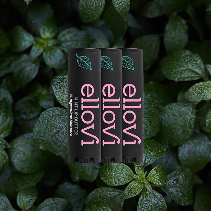 Natural Lip Butter Lip Balm - Mint - Pure Enough to Eat - Made With Just 6 Vegan Ingredients - Moisturizing Lip Care for All Day Hydration (3-Pack)-VivaGrace Women