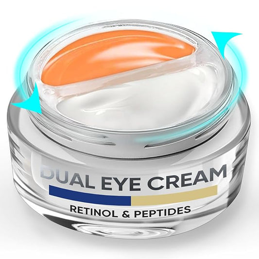 Eye Cream, Dual Eye Cream Anti Aging with Advanced Retinol and Peptides, Under Eye Cream for Dark Circles, Fine Lines, Puffiness and Bags Under Eyes-VivaGrace Women