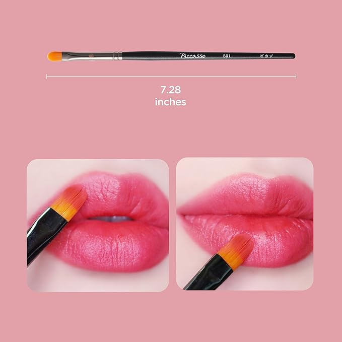 Piccasso 501 Lip Brush – Professional Lip Brush for Precise Lip Gloss & Lip Stain Application, Smooth Color Payoff & Defined Lip Lines, Synthetic Makeup Brush for Clean, Flawless Finish-VivaGrace Women
