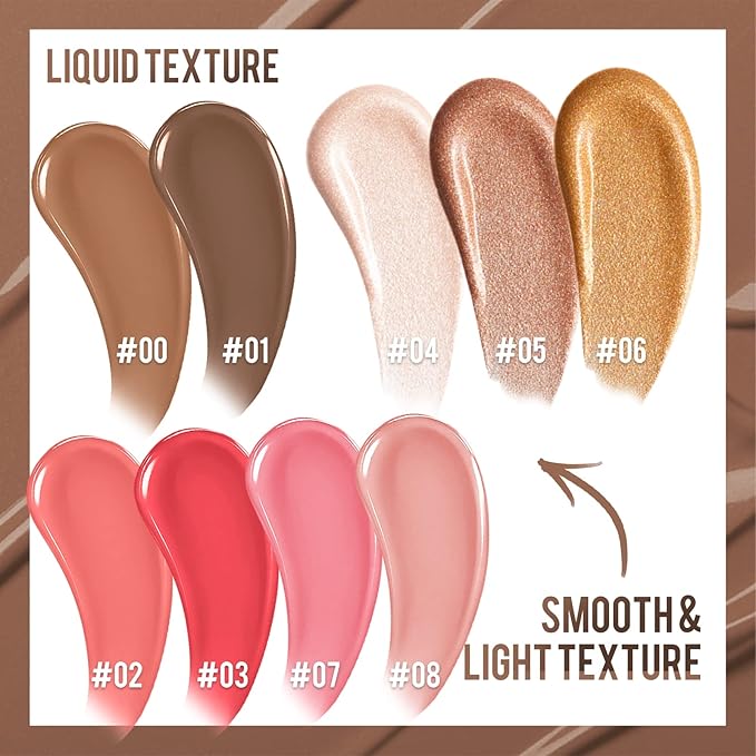 Liquid Highlighter Beauty Wand, Cream Liquid Highlighter Stick with Cushion Applicator, Lightweight Blendable, Long Lasting Silky Cream Highlighter Stick Contour Wand, Natural Face Shimmer Finish | 4# Highlight Pearl White-VivaGrace Women
