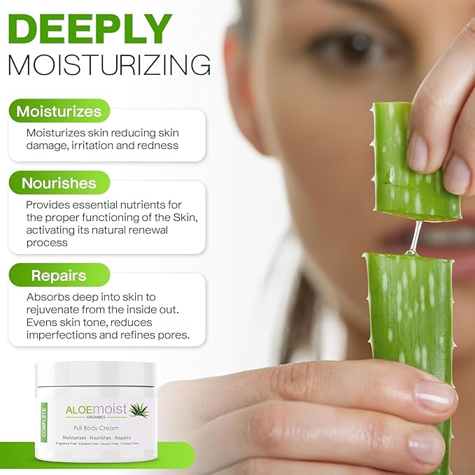 Organic Aloe Vera Lotion - Face & Body Moisturizing Cream with Natural Aloe Vera, Vitamin E Oil, Vitamin C, Retinol Cream, Shea Butter – Anti Aging Face Moisturizer for Women, Dry Skin (2 oz)-VivaGrace Women