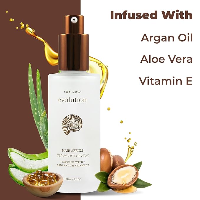 HerStyler Hair Serum - Argan Oil, Vitamin E, and Aloe Vera for Repair, Anti-Frizz for All Hair Textures, Nourishing for Enhanced Shine, Non-Greasy, Suitable for Color Treated Hair-VivaGrace Women