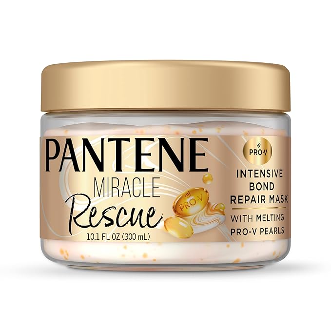 Pantene Miracle Rescue Hair Mask, Intensive Bond Repair with Melting Pro-V Pearls, Melts Away Damage, Builds Bonds, Strengthens Against Damage, Deep Conditioning for Dry Damaged Hair, 10.1 fl oz-VivaGrace Women