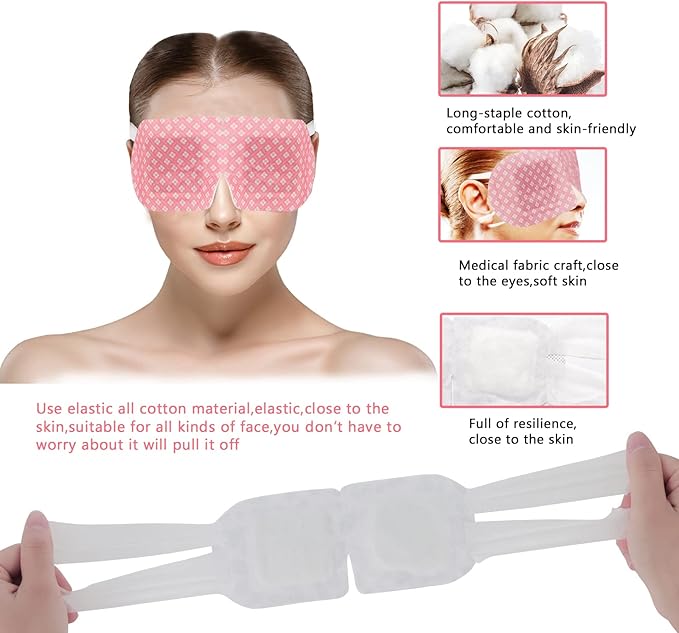 18 Packs Steam Eye Mask for Dry Eyes Dark Circles and Puffiness Tired Eyes, Disposable Self Heating Eye Mask for Stress Relief Relief Eye Fatigue-VivaGrace Women