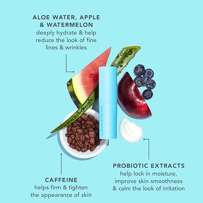 TULA Skin Care Eye Balm Glow & Get It - Dark Circle Treatment, Instantly Hydrate and Brighten Undereye Area, Portable and Perfect to Use On-the-go, 0.35 oz.-VivaGrace Women