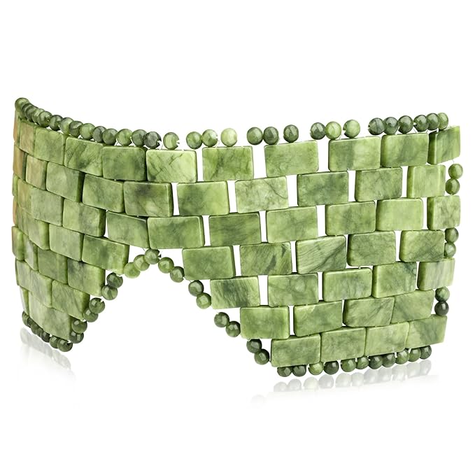 Jade Eye Mask Natural Green Jade Facial Maks for Relive Eliminate Puffiness-VivaGrace Women