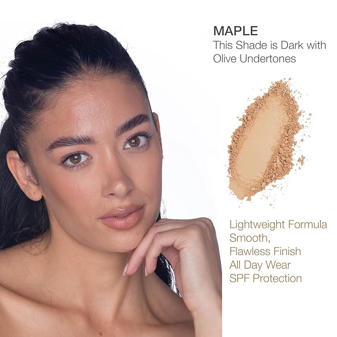 bellapierre Mineral Foundation SPF 15 - Loose Powder Foundation | Vegan & Cruelty Free Natural Makeup | Full Coverage Matte Finish | Hypoallergenic | Oil & Talc Free - 0.32 Oz - Maple-VivaGrace Women