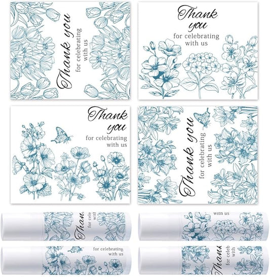 OLYCRAFT 100Pcs Self-Adhesive Lip Balm Tag Stickers 1.7x2.1 inch Waterproof Adhesive Label with Flower Patterns Rectangle Lipstick Tag Sticker for Lip Balm Container Tubes Lipstick Wrapping Decoration-VivaGrace Women