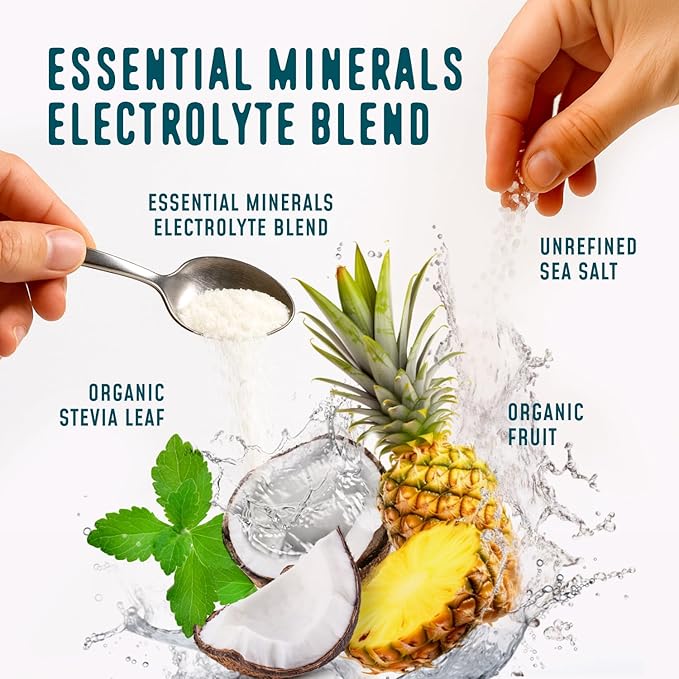 FlavCity Pineapple Coconut Electrolytes Powder Packets - 28 Hydration Packets - No Added Sugar - Hydration Powder with Real Fruit & Unrefined Sea Salt - Keto & Gluten-Free (28 Stick Packs)-VivaGrace Women