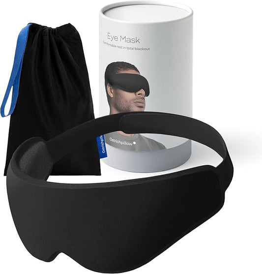 Ostrichpillow Eye Mask, Sleep Mask for Men Women 100% Blackout, No Pressure On Eyes, Soft & Breathable, Adjustable Fit, Travel Bag Included-VivaGrace Women