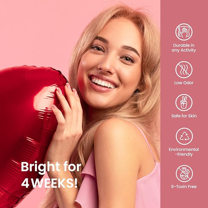 Beetles Gel Nail Polish Set 6 Colors Pink Nude Gray Glitter Gel Polish Wedding Nail Polish Bridesmaid Nail Art Design Soak Off Uv LED Lamp Needed Manicure Set Gifts for Women Bridesmaid Beauty-VivaGrace Women